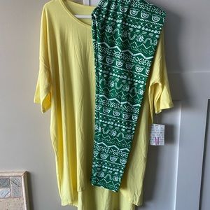 LuLaRoe TC St. Patty’s Day Leggings & Medium Irma Outfit